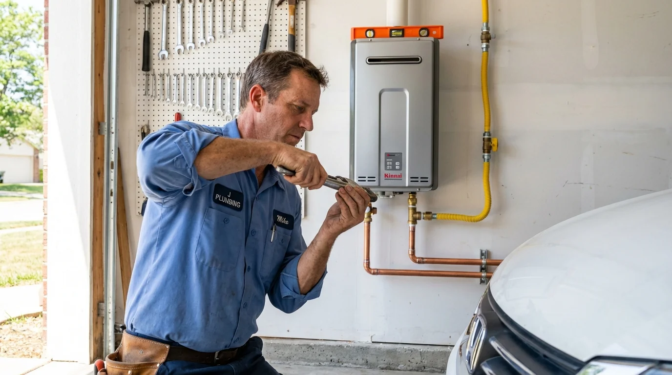Tankless water heater installation by a Johns Plumbing LLC plumber in Fremont